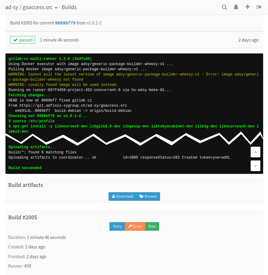 Successful GoAccess build